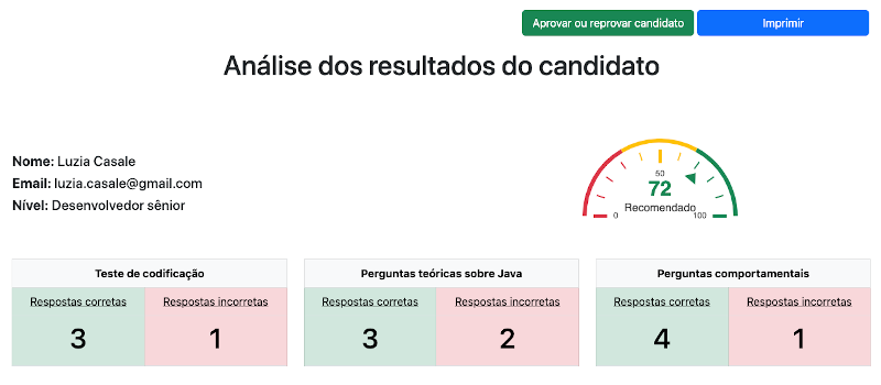 Relatório completo do teste de codificação